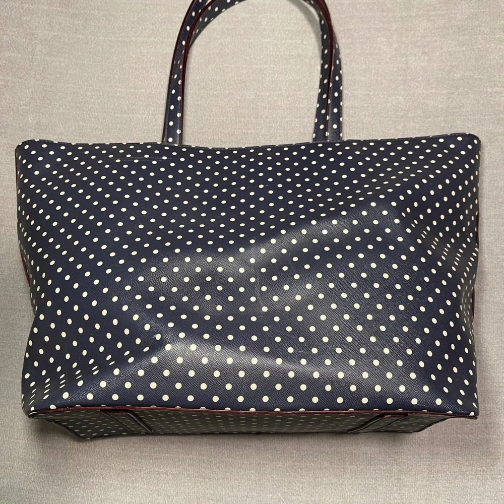Kate Spade New York Navy Cream Polka Dot Grant Street Jules Large Tote Bag‎
